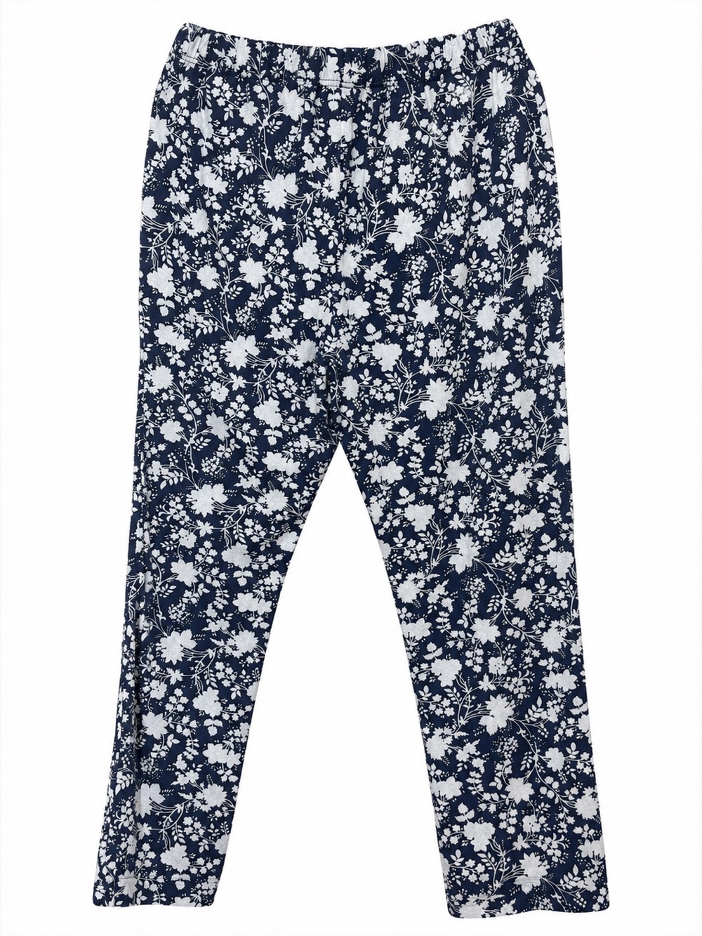 Lands' End Pajama Pants Size XL Navy White Floral Drawstring Lounge Pants - Picture 2 of 9
